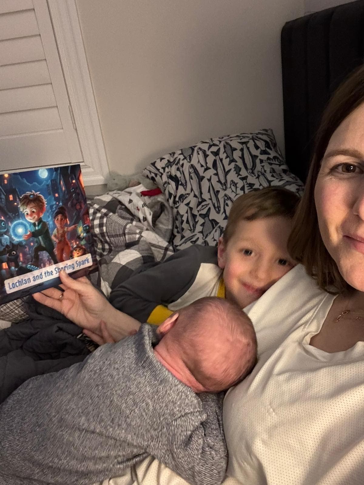 Personalized Mother's Day book read by a family