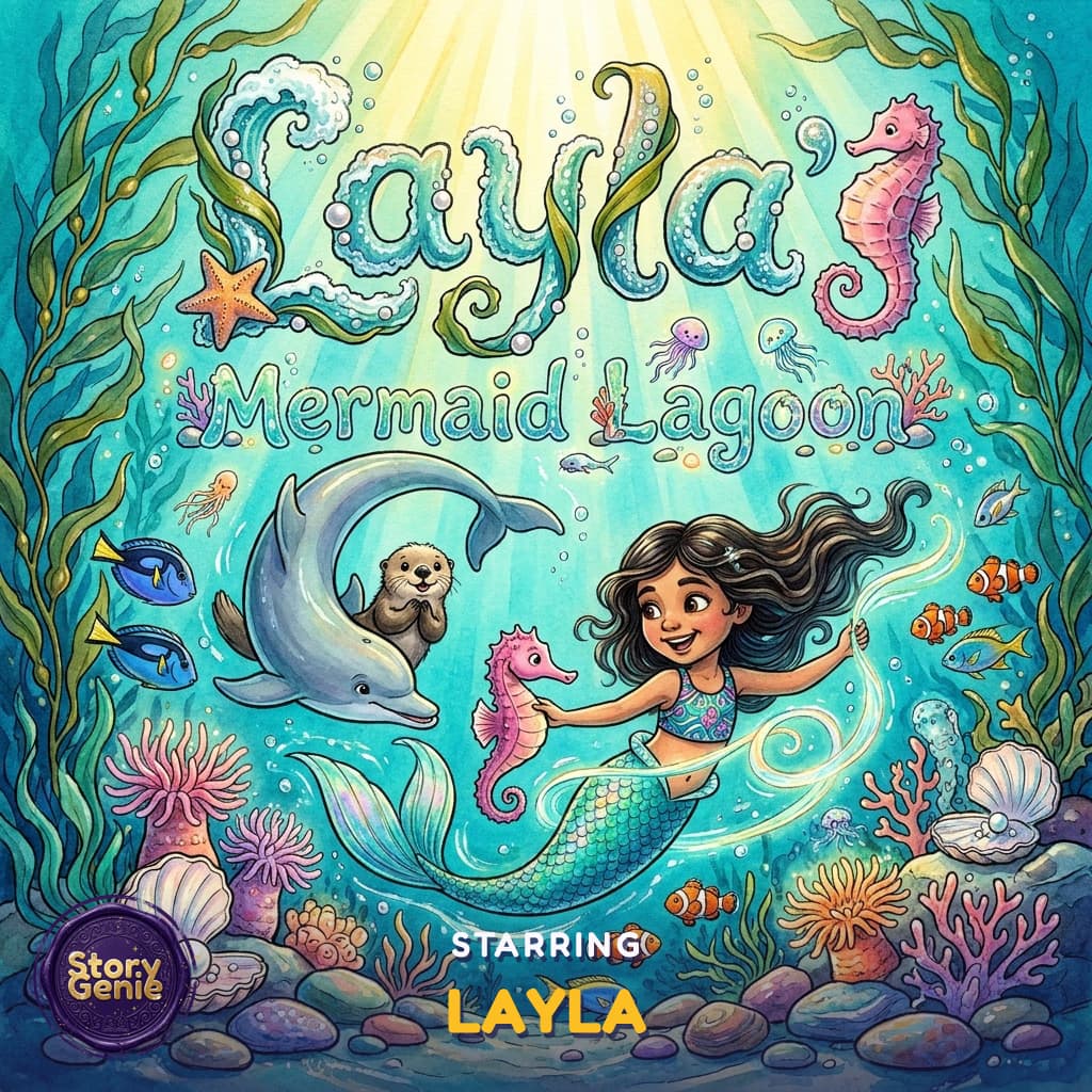Layla's Mermaid Lagoon, a personalized Story Genie book starring Layla