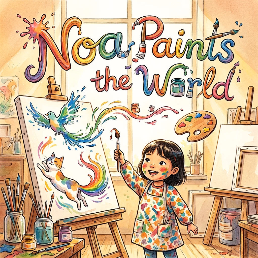 Noa Paints the World, a personalized Story Genie book starring Noa