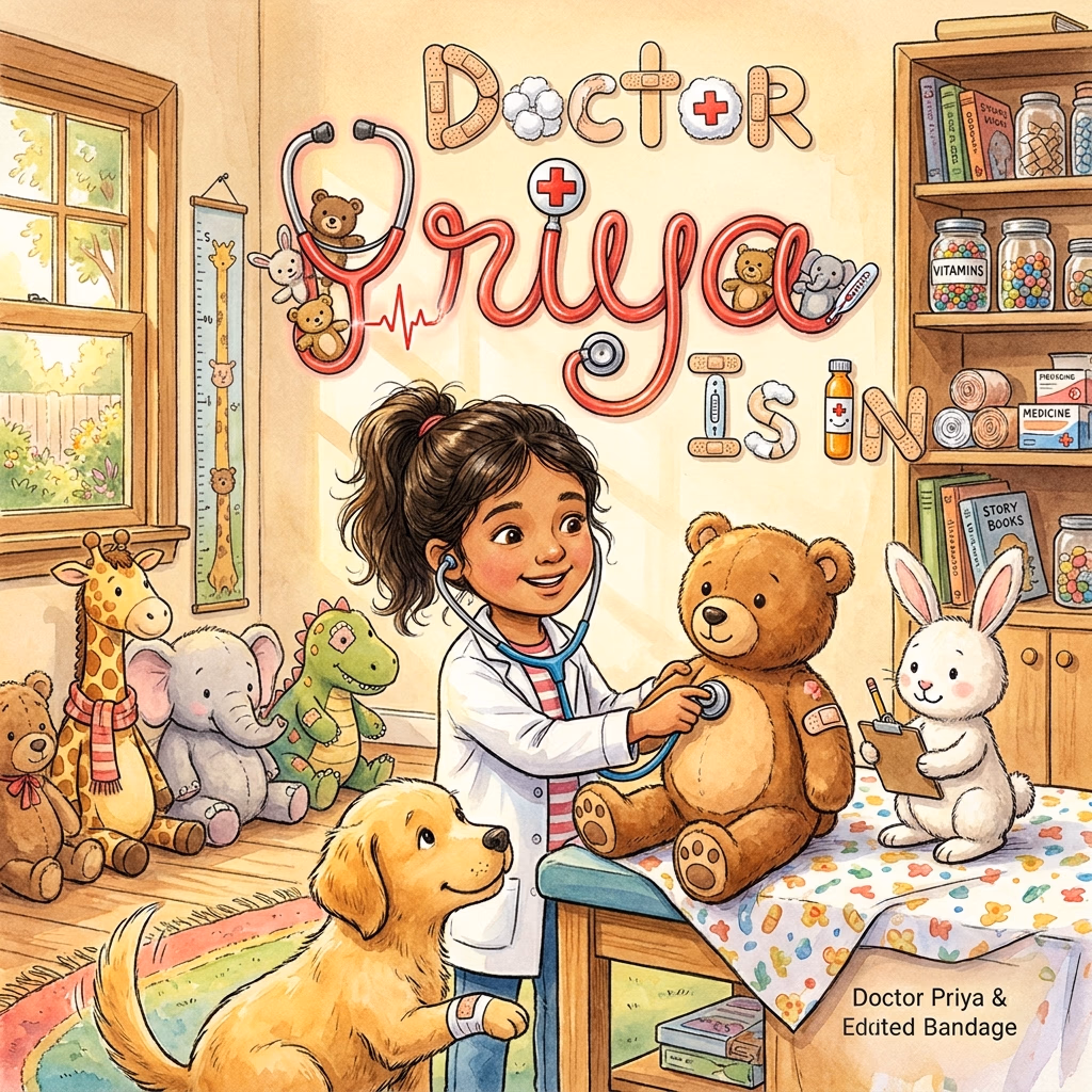 Doctor Priya Is In, a personalized Story Genie book starring Priya