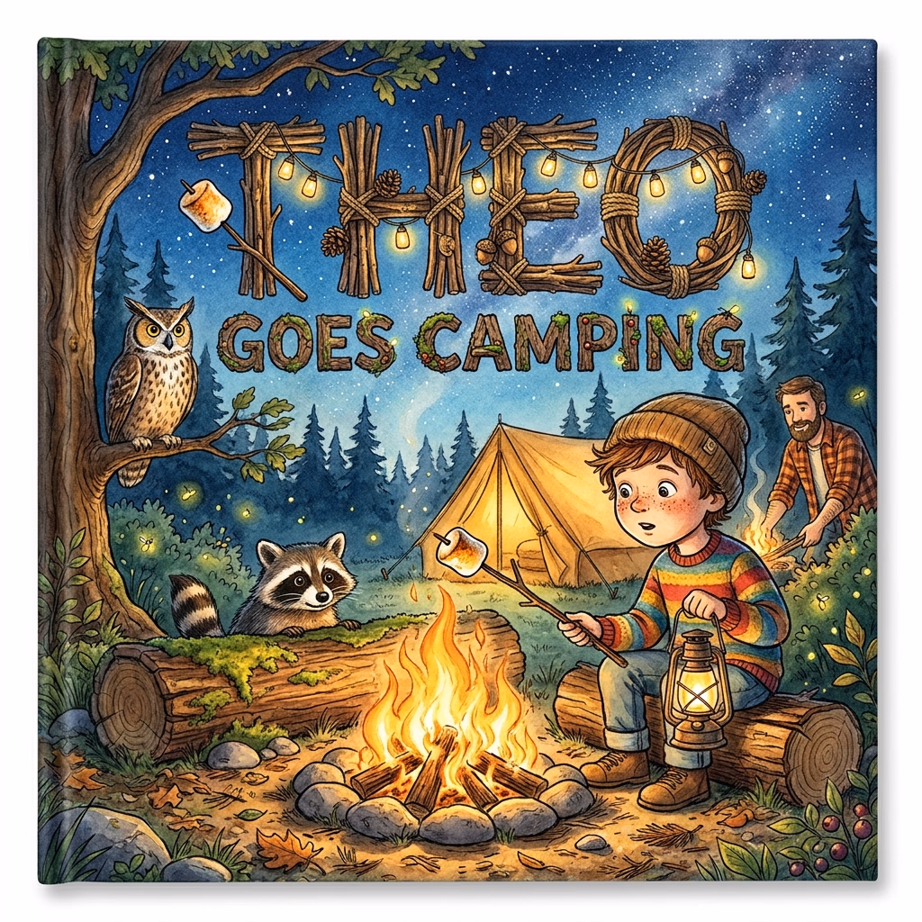 Theo Goes Camping, a personalized Story Genie book starring Theo