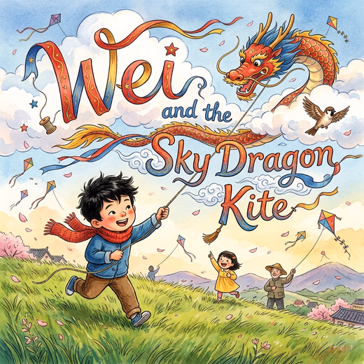 Wei and the Sky Dragon Kite, a personalized Story Genie book starring Wei